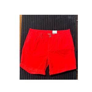 NWT St. John’s Bay Women’s Dress Shorts – Red Cuffed Mid Rise, Size 14 Stretch